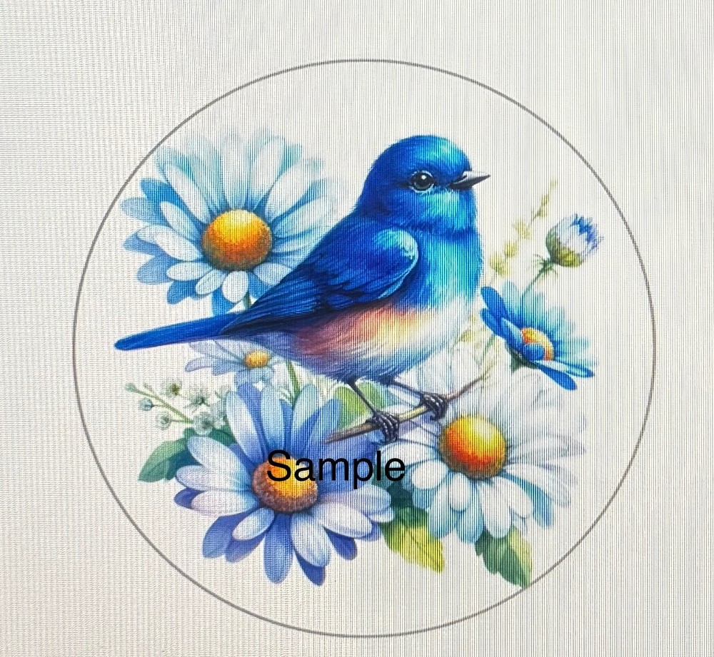 30 WATERCOLOR BIRD BLUE BIRD ENVELOPE LABELS STICKERS SEALS 1.5″ ROUND DAISY