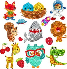 Vibrant 80 Pcs Diamond Stickers for Kids Fun Art Craft Kit for All Seasons