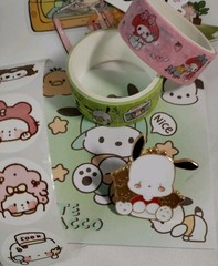 Sanrio Hello Kitty Stationery Memo Pad Washi Tape Stickers Enamel Pin and Charms