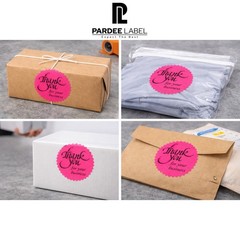 Thank You for Your Business Stickers 2” Starburst Neon Pink | 250 Roll