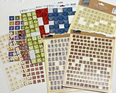 Vintage Scrapbook Alphabet LOT – 9 Sets of Square Shaped Letters/Numbers