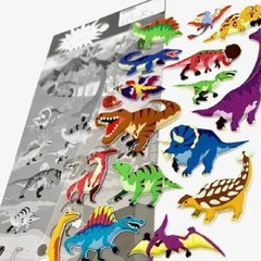 CUTE DINOSAUR STICKERS Puffy Sticker Sheet Craft Kids Scrapbook Animal NEW