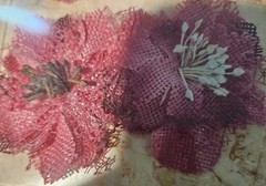 Petaloo Petal Crafting Burlap Blossoms Fuschia quan 4 NEW