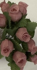 MAUVE ROSEBUD Silk Fake Flower Heads(12pc)Blooming•Flower Heads•Garden•Florals•