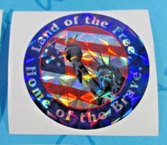 Prismatic Patriot American Flag Round Sticker Mod Lot Of 6