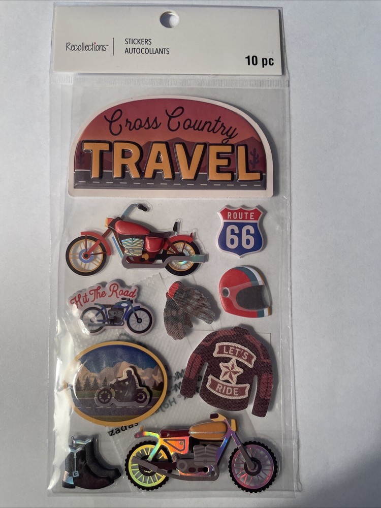 Recollections CROSS COUNTRY TRAVEL sticker set~BNIP~Nice! Quick Ship!