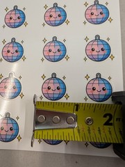Cute Kawaii Disco Ball Sticker Sheet 18 Pcs 1″x1″ Retro Party Favor Stickers
