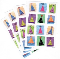 4 Sheets Birthday PARTY HATS Scrapbook Stickers!