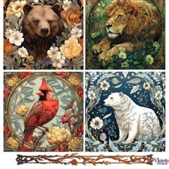 Violette Stickers – Animals – 1 Woodland Forest Animal Sticker Sheet – Crafts