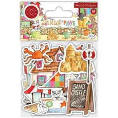 Crafts Craft Consortium Wood Shapes Sandy Paws Crab Ice Cream Truck Dog Cat Boat