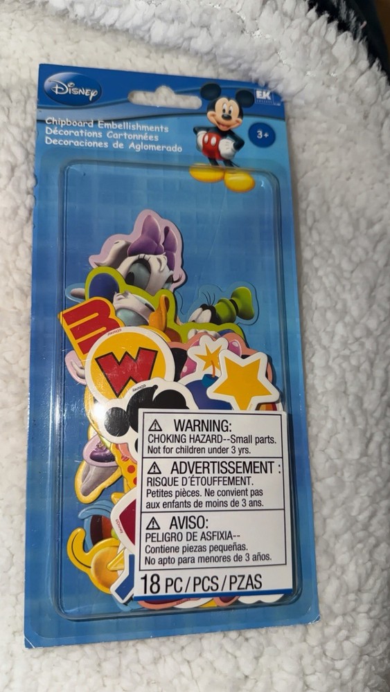 Rare! EK Success- Disney Mickey And Friends 18 Pieces Chipboard Embellishments