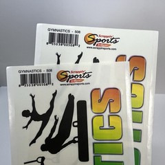 vintage scrappin sports gymnastics themed stickers 2 sheets