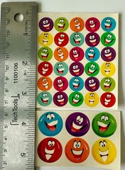 Vintage 36 Merit Stickers Bright emotion Smiley Happy Face Retro Smile Faces vtg