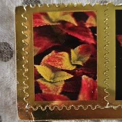 Autumn Leaves Scrapbooking Stickers, Gold Border Red Black Orange Yellow Phrases