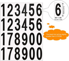 240Pcs 10 Sheets Self Adhesive Vinyl Numbers Stickers Waterproof Reflective Mail