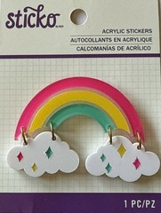 RAINBOW & CLOUD Acrylic Stickers(1pc) Sticko•Colorful *Sky*Raining*Card Making*