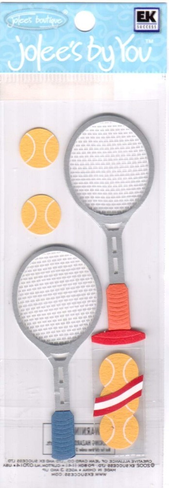 Vintage Jolee’s by You 3-D non adhesive TENNIS Theme 5 pieces FREE SHIP! 56092