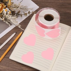 500pcs Pink Heart Stickers 2 Inch Self-Adhesive Stickers Label