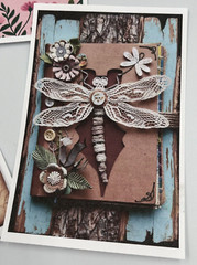 DRAGONFLIES POSTCARDS, Card Toppers Scrapbook Junk Journal Art Cards 4 pcs,
