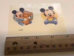 Disney’s Babies Vintage Vending Machine Sticker Wet Tattoo All Star Mickey Mouse