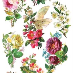 Violette Stickers – Dragonfly Roses – 1 Sticker Sheet for Stationery & Crafts