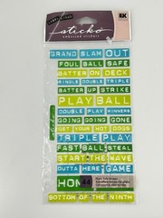 Sticko Label Lingo Embossed Stickers Baseball Theme 44 Pcs