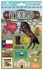 Crafts Stickers Dimensional Texas Horse Boots BBQ Skull Flag Dallas Houston