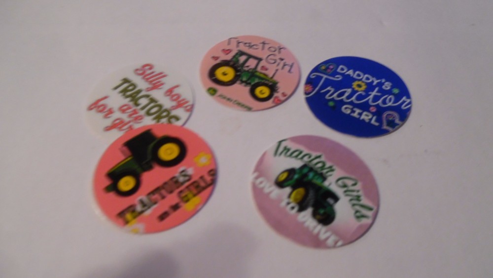 Pre Cut One Inch Bottle Cap Images TRACTOR GIRL Free Ship