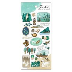 Mind Wave Sticker Sheet Set of 3 – Nature Countryside Blue Green, Pink & Blue