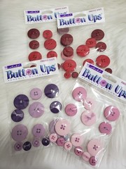 3 PACK STICKO BUTTON UPS Adhesive stickers RED PINK PURPLE LOT scrapbooking