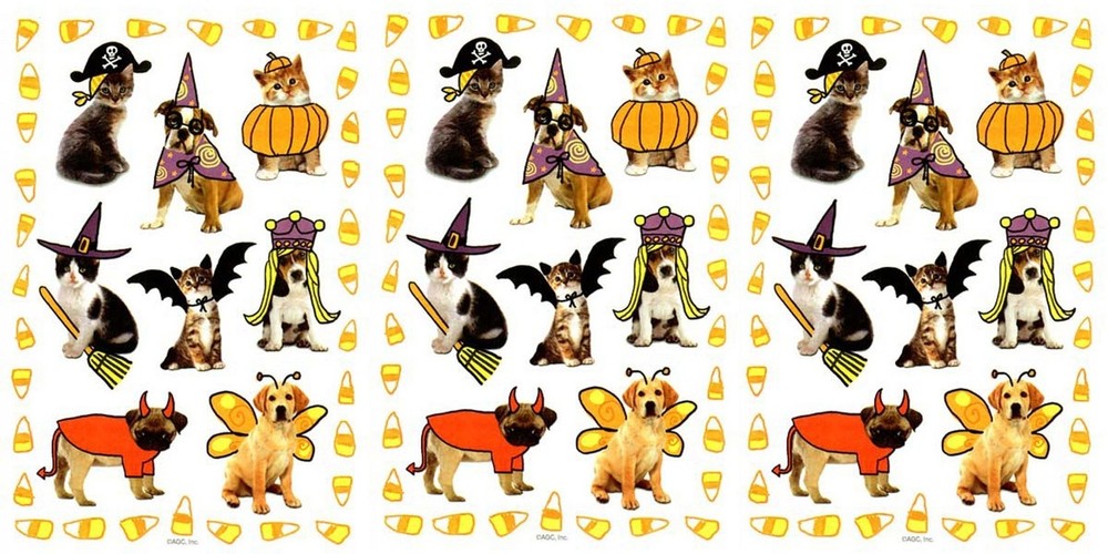 Halloween DOG CAT Pets Scrapbook 3 Sheets Dress up Costumes Fun Stickers
