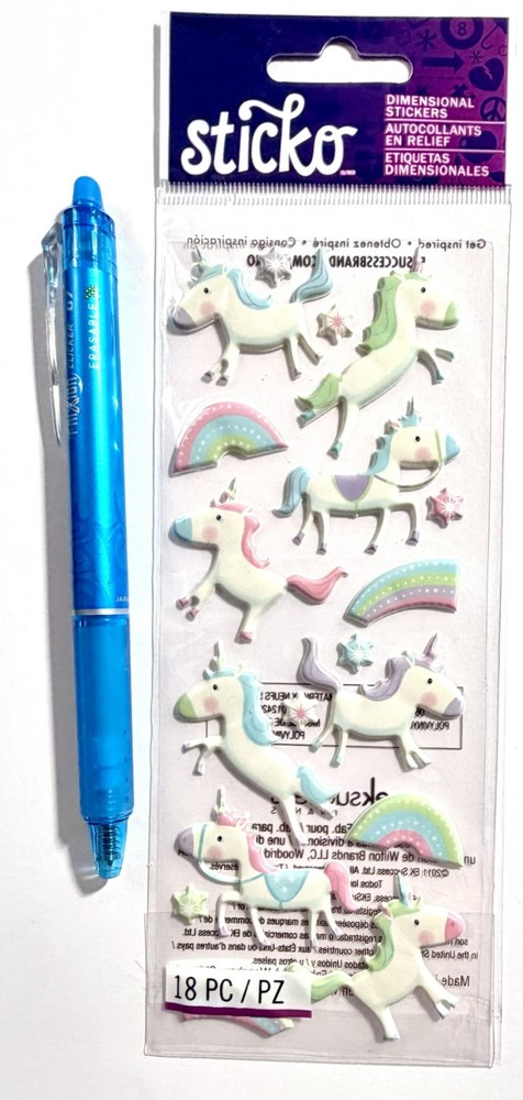 Puffy Unicorn Stickers Scrapbooking Card Making Journal Planner Sticko