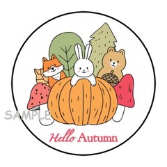 30 CUTE WOODLAND ANIMALS AUTUMN ENVELOPE SEALS LABELS STICKERS 1.5″ ROUND FALL