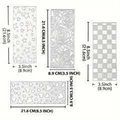 Lg 8.5″ panel choose stars roses border edge metal cutting dies cut cutter die