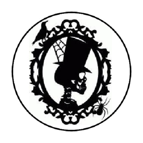 48 SKULL CAMEO HALLOWEEN ENVELOPE SEALS LABELS STICKERS 1.2″ ROUND