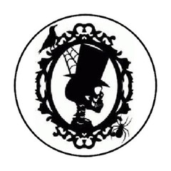 48 SKULL CAMEO HALLOWEEN ENVELOPE SEALS LABELS STICKERS 1.2″ ROUND