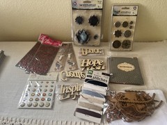 Large Lot Emphera Embellishments, Metal, Wood and More 12 New