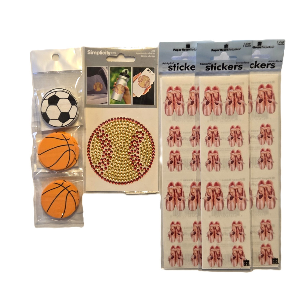 Sports Craft Lot Soccer Basketball Softball Ballet DIY Scrapbook Supplies