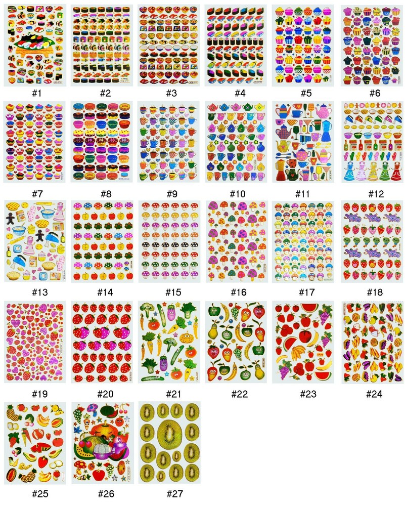 #SAB Shiny Food Fruit Teacher Reward Children Wedding Craft School Stickers