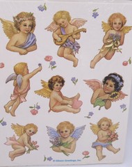 Vintage American Greetings Stickety Doo Da Cherub Angels Stickers 2 Sheets New