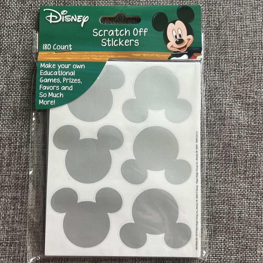 NEW Mickey Mouse Head Disney Scratch Off Stickers! 180 Count Eureka