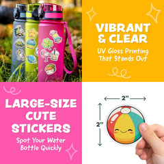 Cute Stickers for Kids – Kawaii Water Bottle Stickers for Teens – 108Pc Sticker