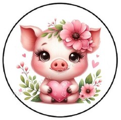 PIG WITH HEART ENVELOPE SEALS LABELS STICKERS PARTY FAVORS