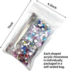 600pcs Acrylic Flatback Rhinestones – Vibrant Craft Gems for All Occasions