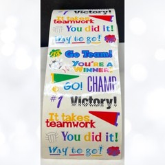 Mrs Grossman’s TEAMWORK CAPTIONS Sports Stickers Roll 27 Sheets