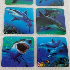 Recollections Sharks Dolphins Themed Lenticular Stickers Ocean Blue 6 pc 366863