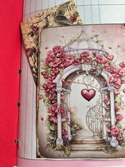 valentines junk journal scrapbook tassel pen clip 74 pages penguin couple