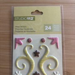 Studio 112 Pillow Stickers Scroll Flowers Boarders Dimensional