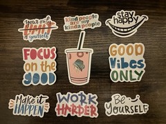 Lot of 15 Positive Affirmation Stickers Smile Happy Love