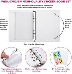 Reusable Sticker Album with 100 Sheets, Collecting Book with Pockets, A5